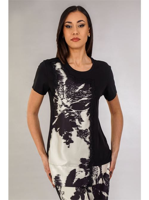Maglia in viscosa elastica GM by Gai Mattiolo | GM3026BURRO/NERO